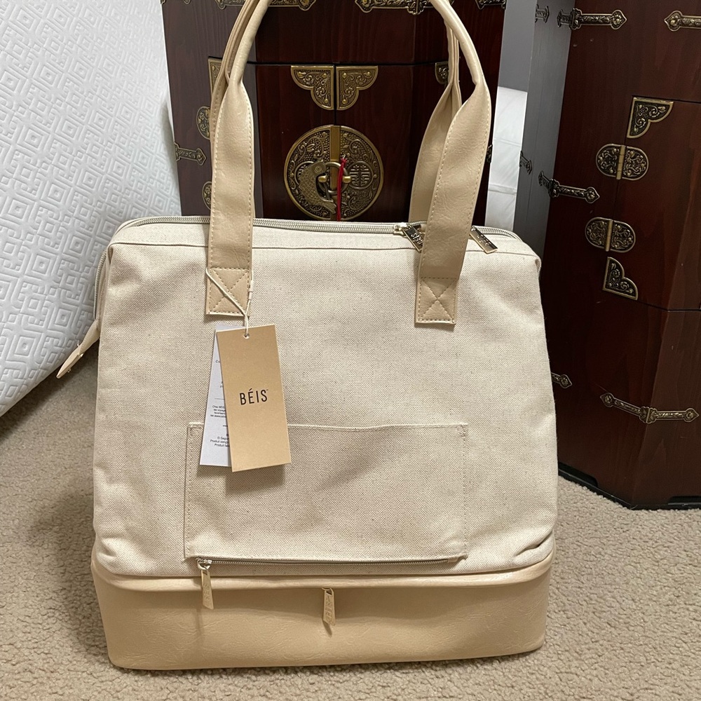 COPY - NWT genuine Beis convertible mini weekender beige